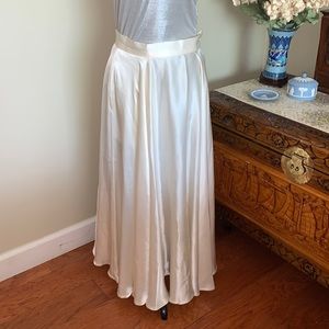 Vintage Satin Bias Cut Midi Maxi Skirt HUGE sweep!